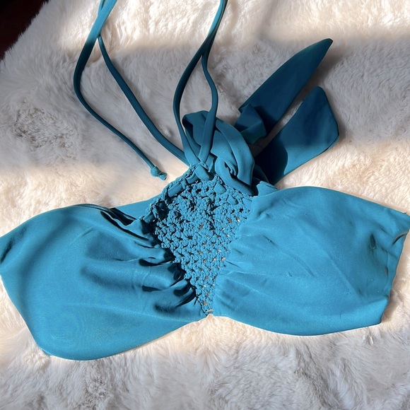 Cape Juby Other - Cape Juby Aeropostale Bandeau Macrame Bikini Top Teal Size Large